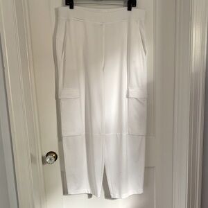 Eileen Fisher Washable Flex Ponte Cargo Lantern Pant in white
